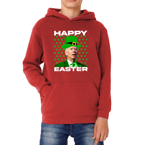 Happy Easter Confused Biden St Patricks Day Meme Joe Biden Shamrock Funny Irish Kids Hoodie