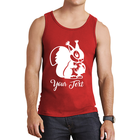 Personalised Cartoon Squirrel Holding Acorn Your Name Cute Squirrel Animal Tank Top
