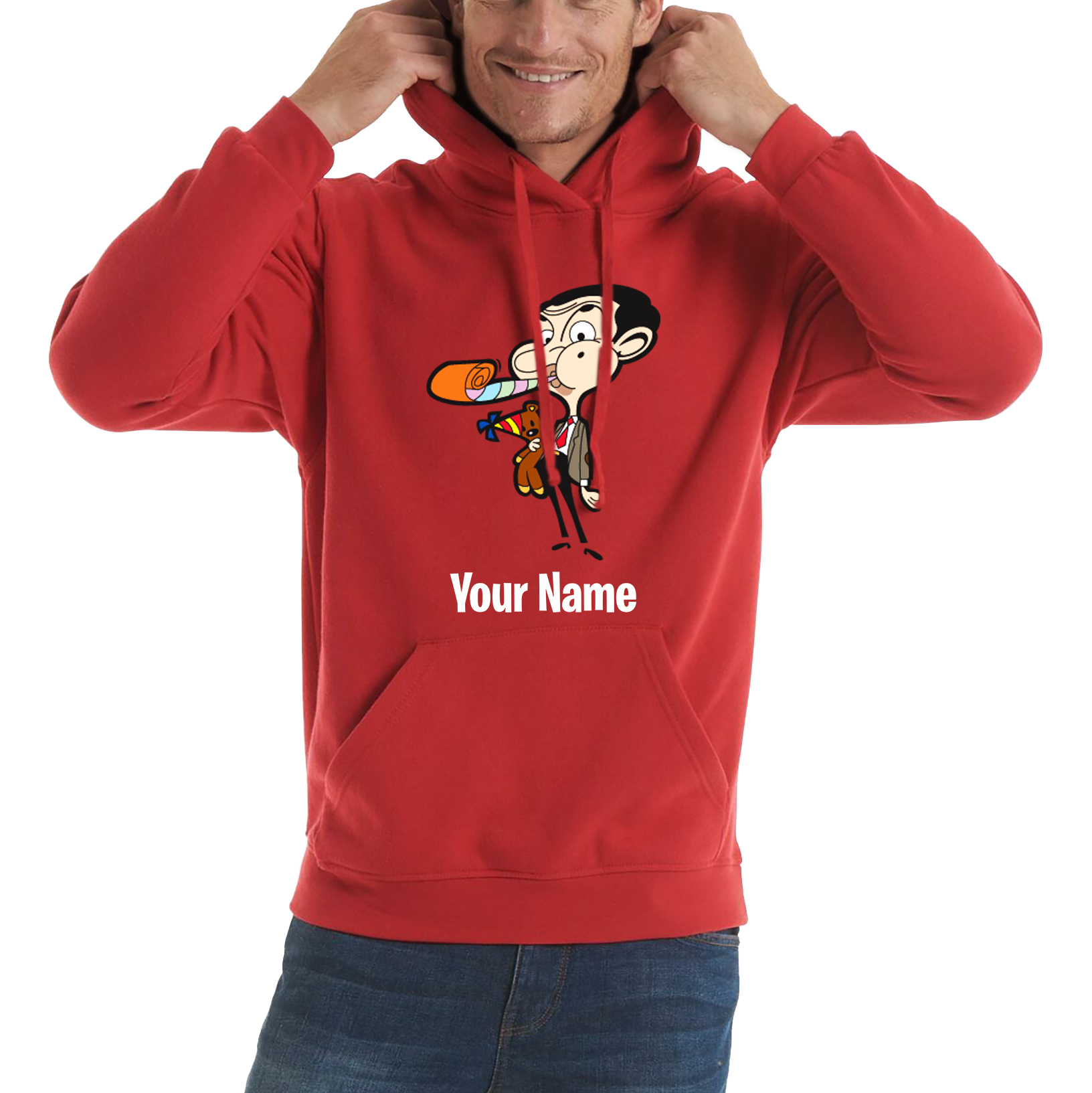 Personalised Mr. Bean Your Custom Name Adult Hoodie