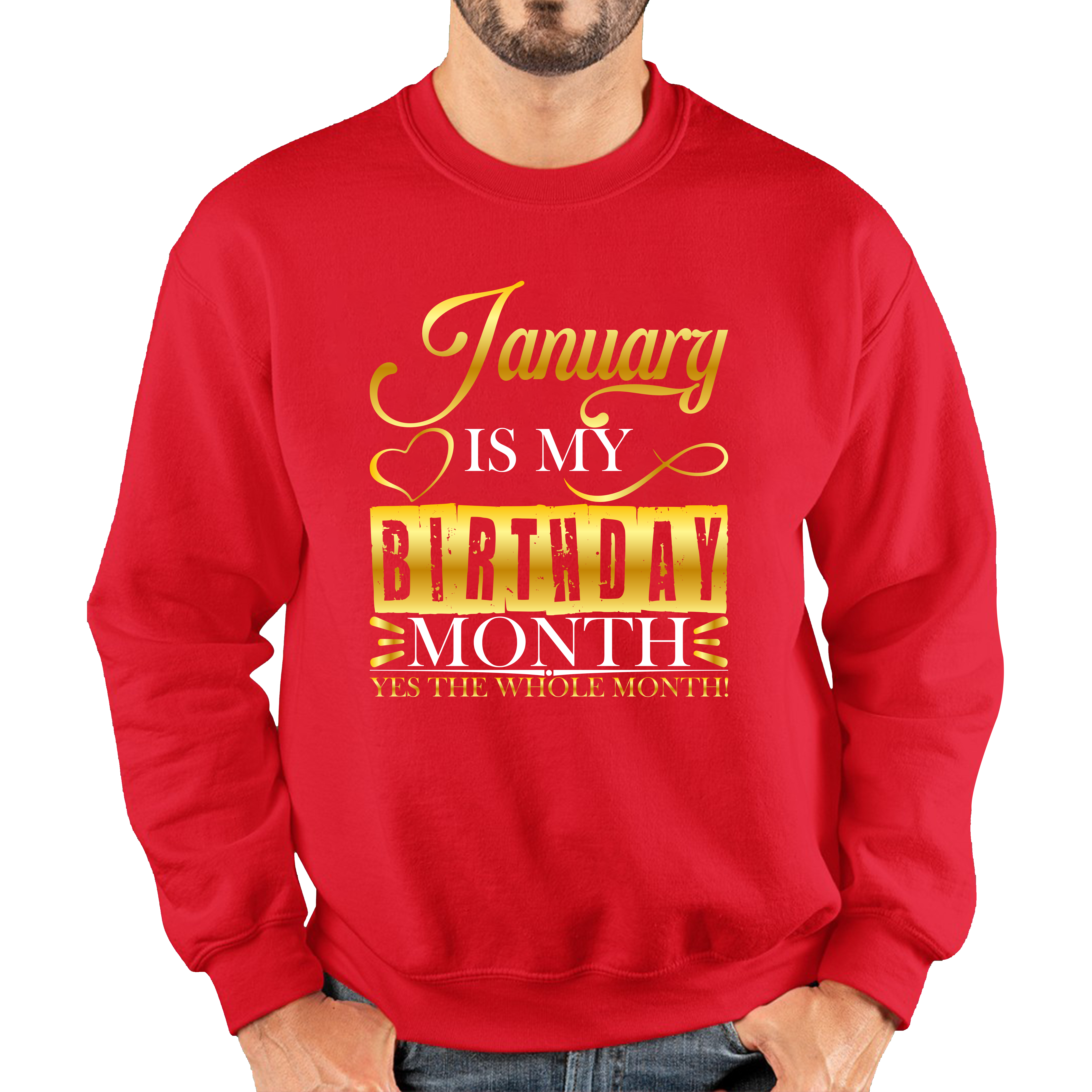 January Is My Birthday Month Yes The Whole Month January Birthday Month Quote Unisex Sweatshirt