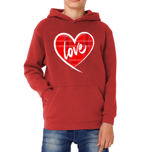 Hand Drawn Love Heart Happy Valentine's Day Lover Heart Kids Hoodie