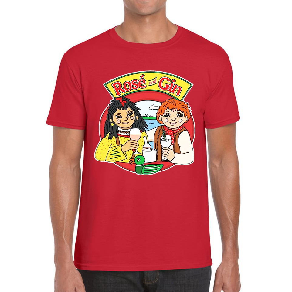 Rosé and Gin Funny 90's TV Show Rosie and Jim Boat Wine T Shirt