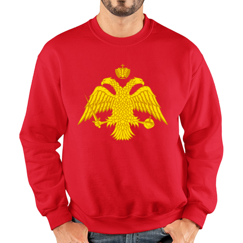 Byzantine Empire Byzantium Double Headed Eagle Symbol - Double Headed Eagle Orthodox Adult Sweatshirt