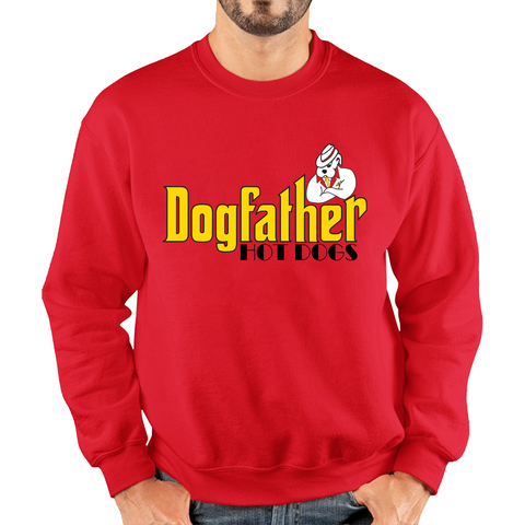 Dogfather Hot Dog Funny Father's Day Funny Hotdog, Hotdog Lover Unisex Sweatshirt