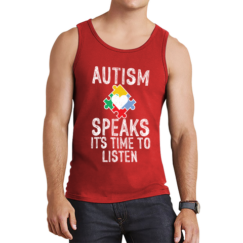 Autism Speaks It's Time To Listen Puzzle Piece Tank Top