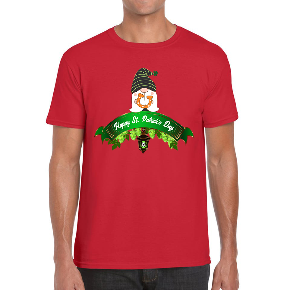 Happy St. Patrick's Day Leprechaun Gnome Irish Gnomes Lucky Gnomes Saint Patricks Day Mens Tee Top