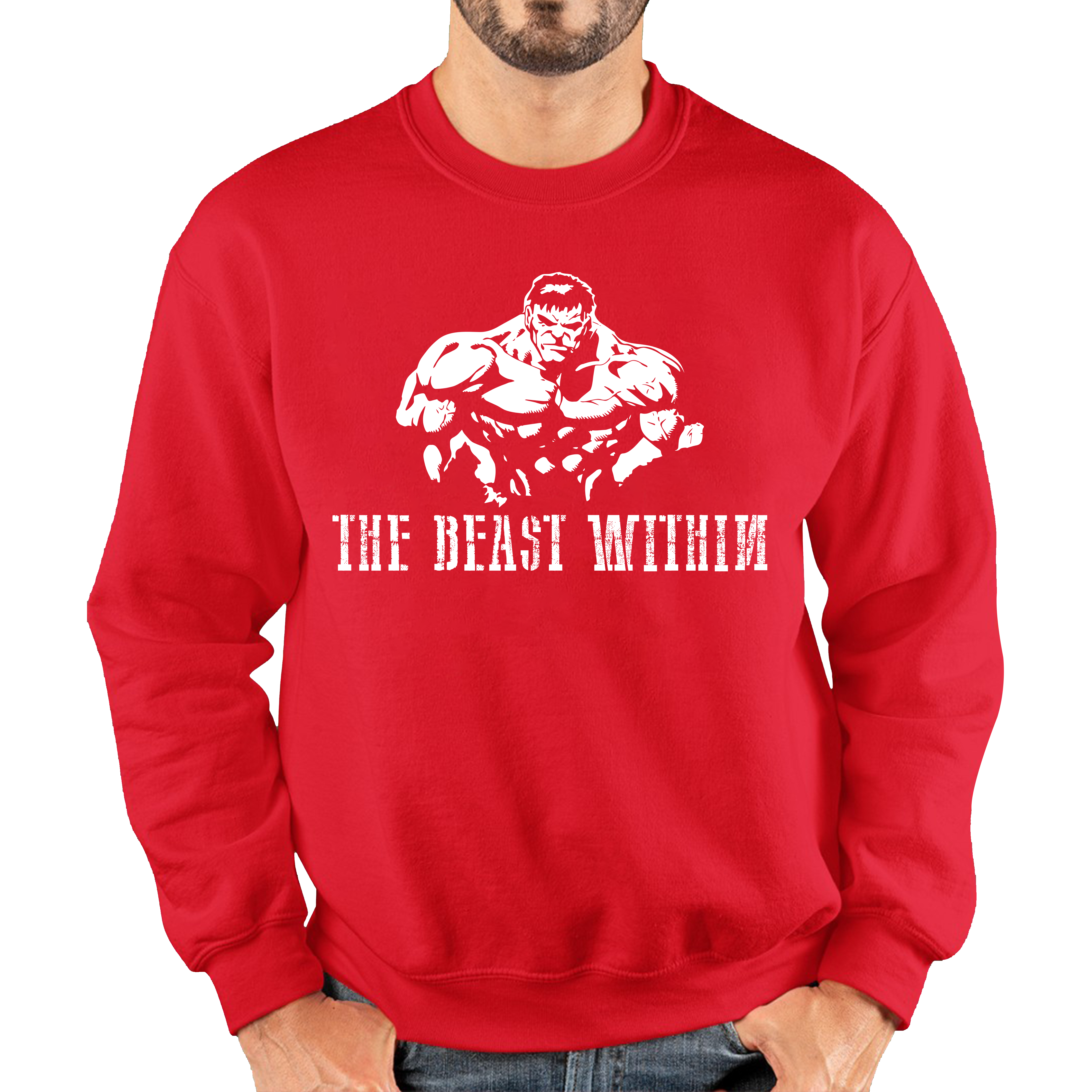 The Beast Within Hulk Bodybuilding Gym Workout Fitness Gym Training Adult Sweatshirt