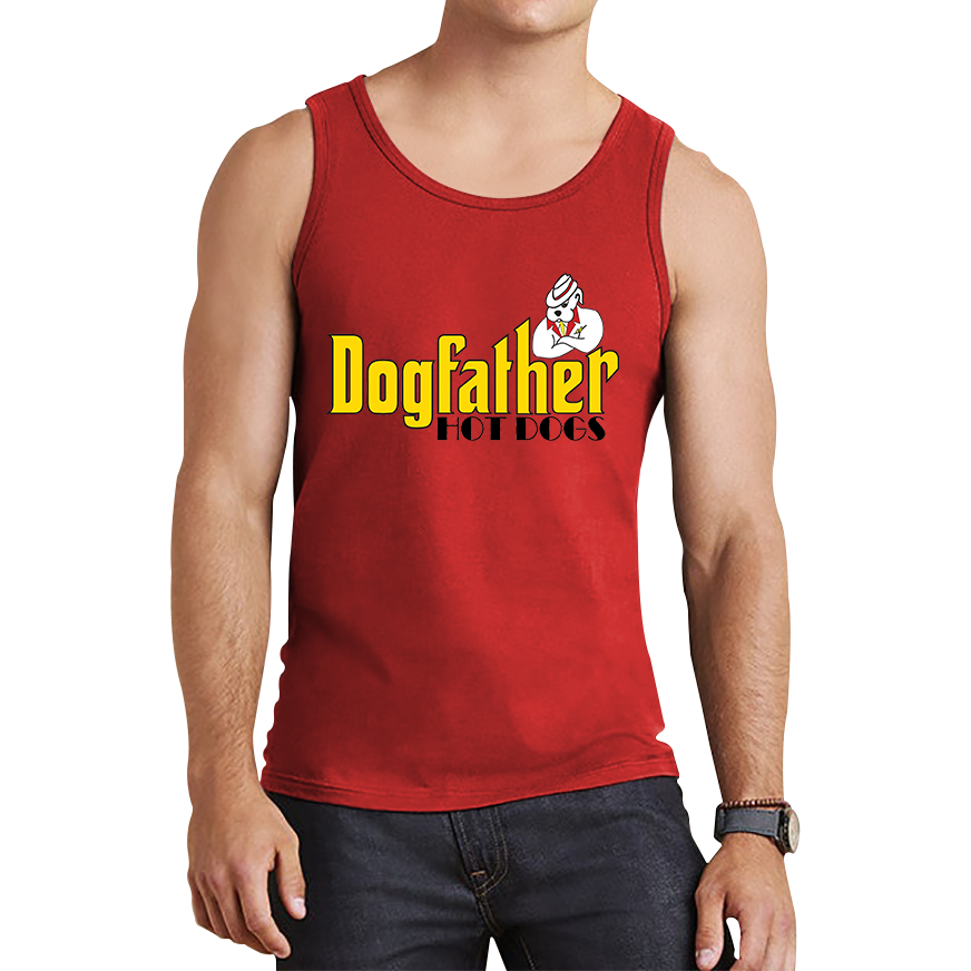 Dogfather Hot Dog Funny Father's Day Funny Hotdog, Hotdog Lover Tank Top