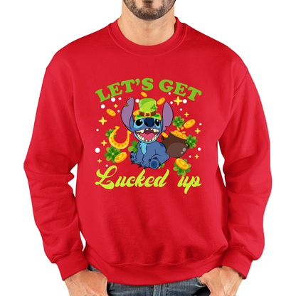 Let's Get Lucked Up Stitch Leprechaun Funny Cartoon St Patrick's Day Irish Festival Unisex Sweatshirt