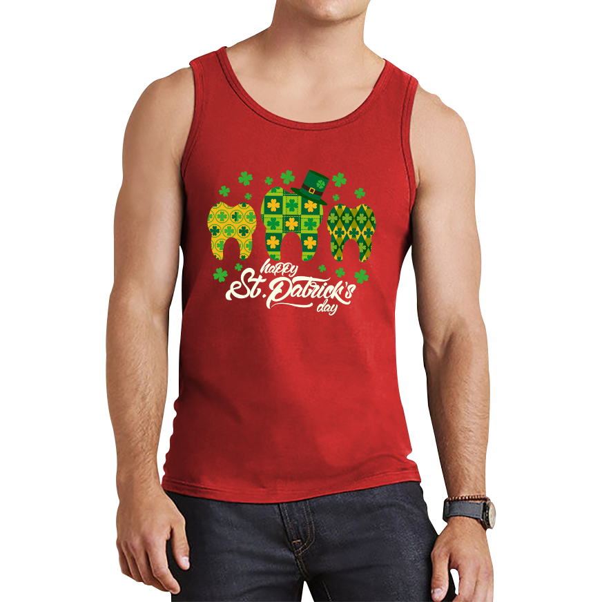 Happy St. Patrick's Day Tooth Dentist Dental Squad Tooth Shamrock Irish Day Saint Patricks Day Tank Top