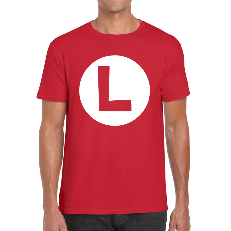Mario Bros Character Logo Luigi Mario Waluigi Peach Bowser Toad Retro Gaming Mens Tee Top