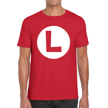 Mario Bros Character Logo Luigi Mario Waluigi Peach Bowser Toad Retro Gaming Mens Tee Top
