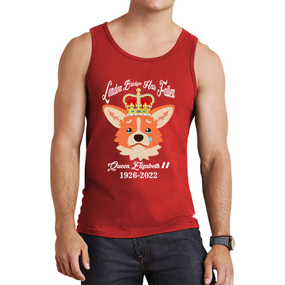 London Bridge Has Fallen Queen Elizabeth II Queen's Sad Corgi Dog Royal Highness Tank Top