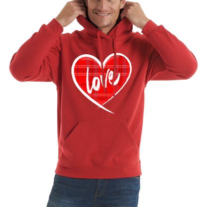 Hand Drawn Love Heart Happy Valentine's Day Lover Heart Unisex Hoodie
