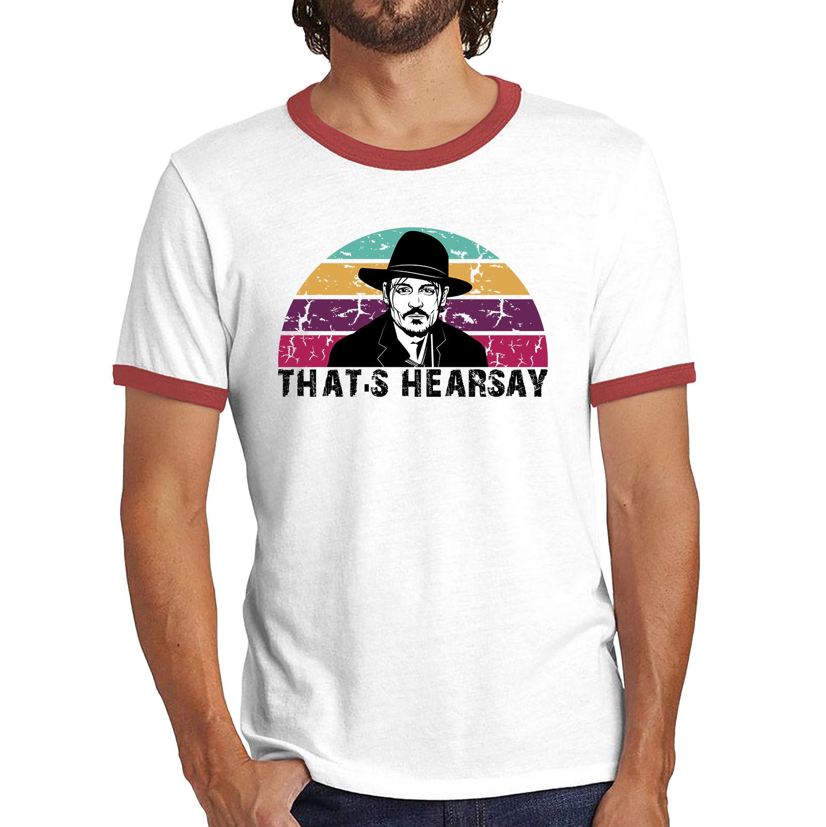 That's Hearsay Vintage Shirt Justice For Johnny Depp Stand Support Him Ringer T Shirt