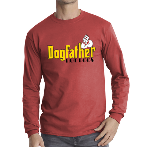 Dogfather Hot Dog Funny Father's Day Funny Hotdog, Hotdog Lover Long Sleeve T Shirt