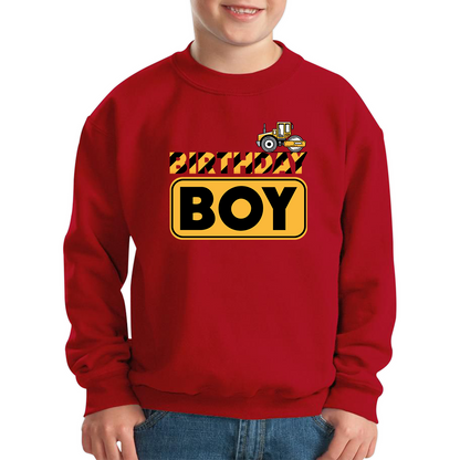 Bulldozer Tractor Birthday Boy Excavator Sweatshirt 