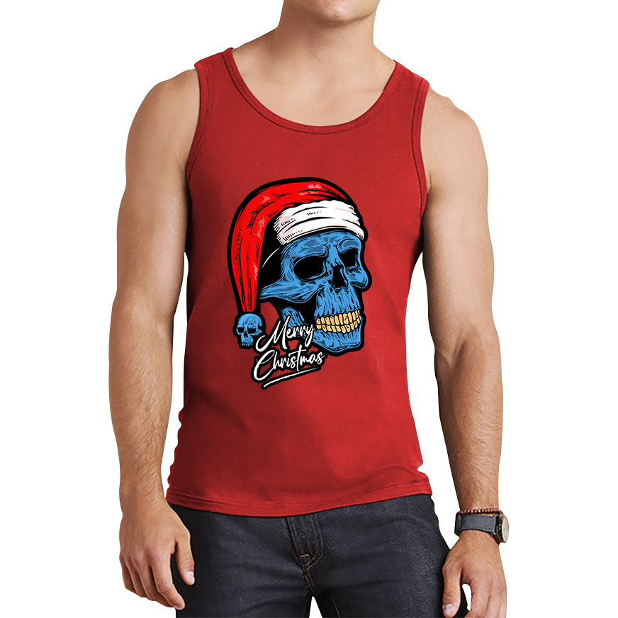 santa skull tank top
