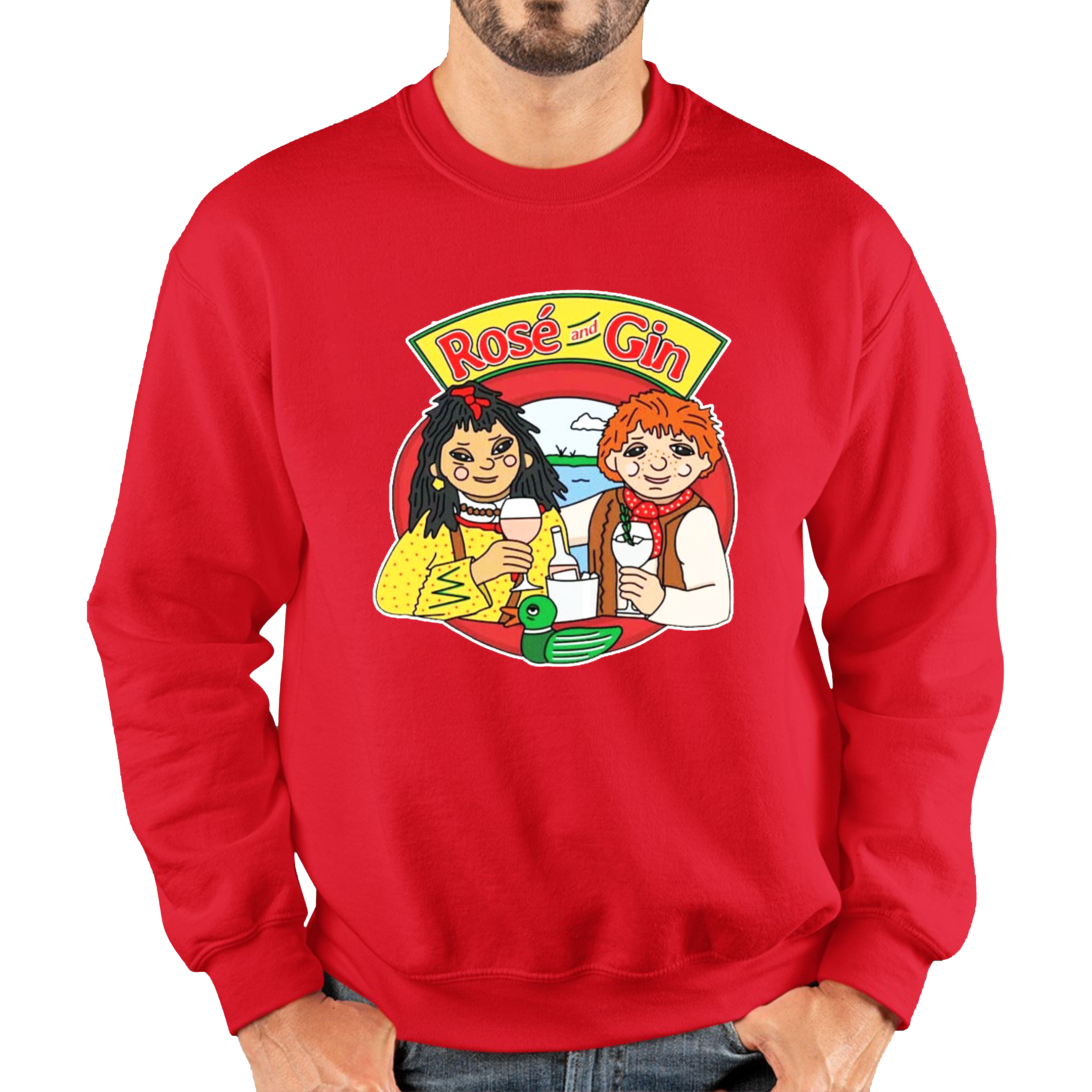 Rosé and Gin Funny 90's TV Show Rosie and Jim Boat Wine Adult Sweatshirt