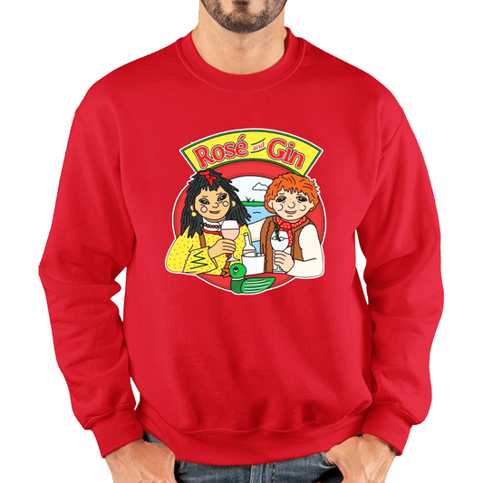 Rosé and Gin Funny 90's TV Show Rosie and Jim Boat Wine Sweatshirt