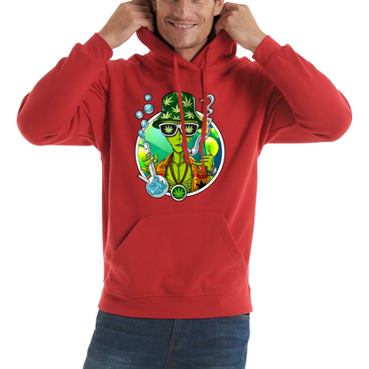 Alien Stoner Smoking Funny Hoodie