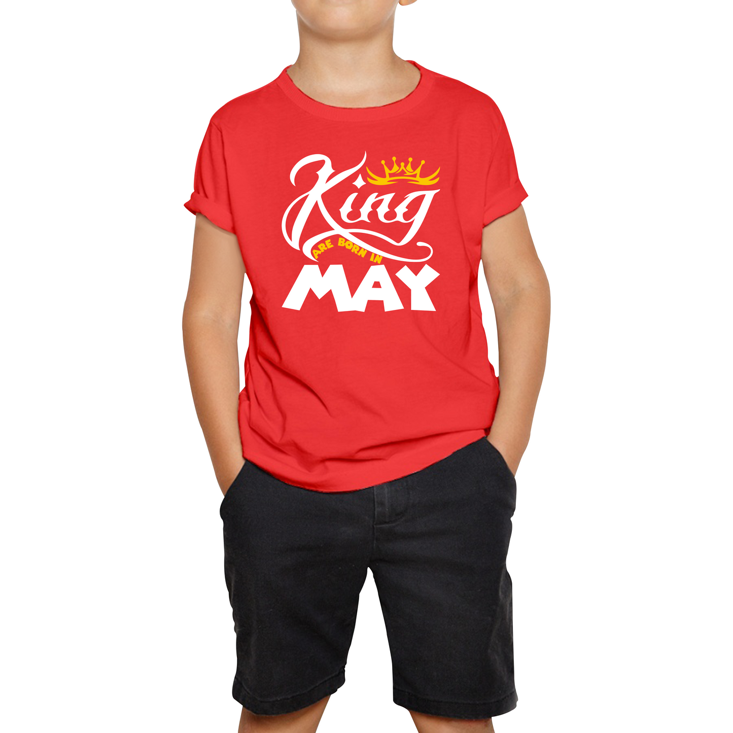 King Are Born In May Funny Birthday Month May Birthday Sayings Quotes Kids Tee