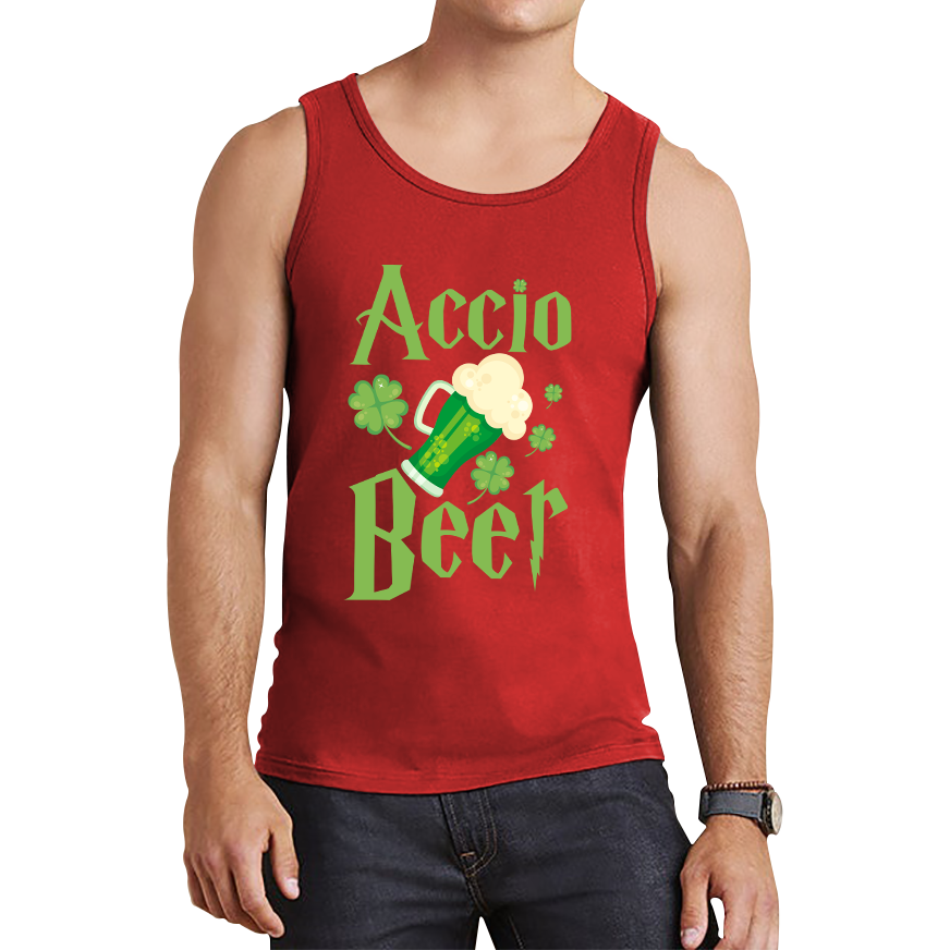 Accio Beer Wizard Beer St. Patrick's Day Magic World Irish Beer Shamrock Beer Lovers Family Vacation Tank Top