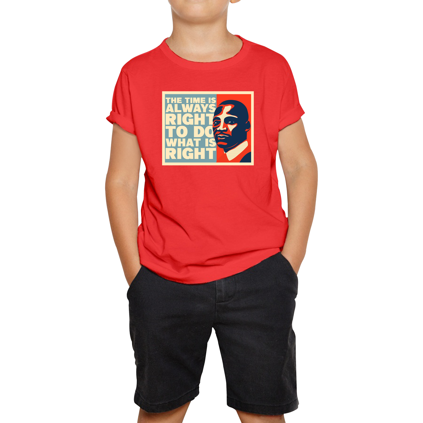 The Time Is Always Right To Do What Is Right Juneteenth Mlk Quote Black History Month Kids Tee