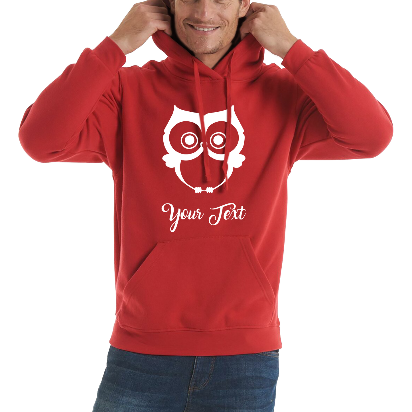 Personalised Cute Owl Your Name Cute Cartoon Owl Animal Lover Nature Lover Unisex Hoodie