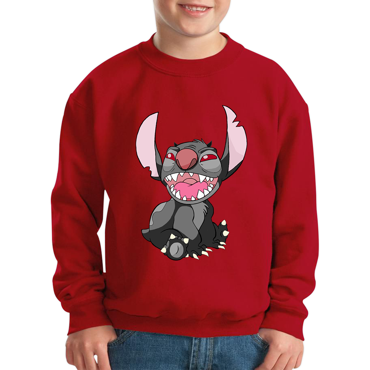 Disney Devil Stitch Funny Ohana Kids Sweatshirt