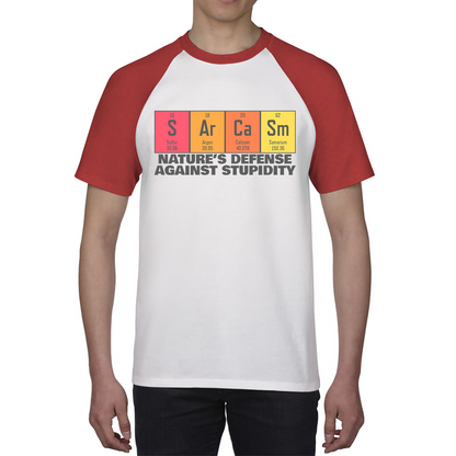 Nature's Defense Against Stupidity Sarcasm Elements Blocks Baseball T Shirt