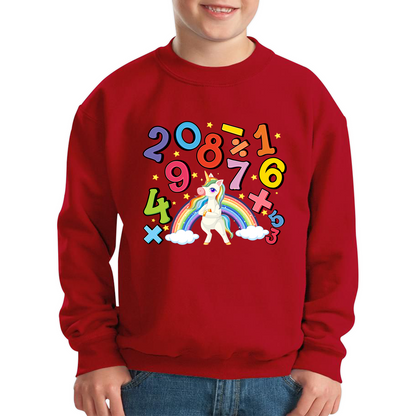 Number Day Unicorn Maths Day World Numbers Day Rainbow Colours Counting Kids Jumper