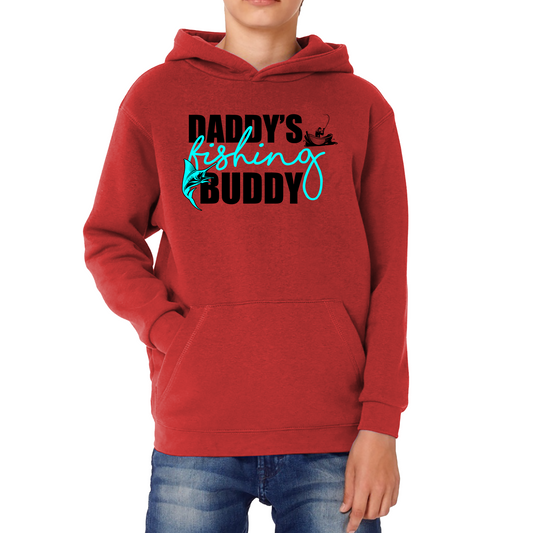 Daddy's Fishing Buddy Young Fisherman Kids Hoodie