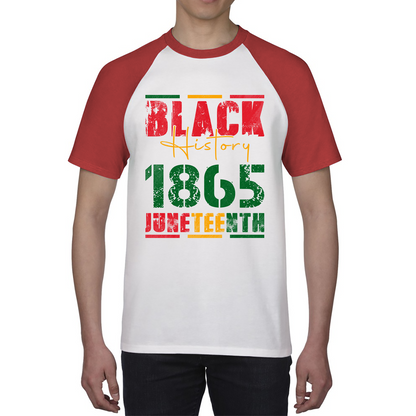 Black History 1865 Juneteenth Celebrating Black History Freedom African American Baseball T Shirt