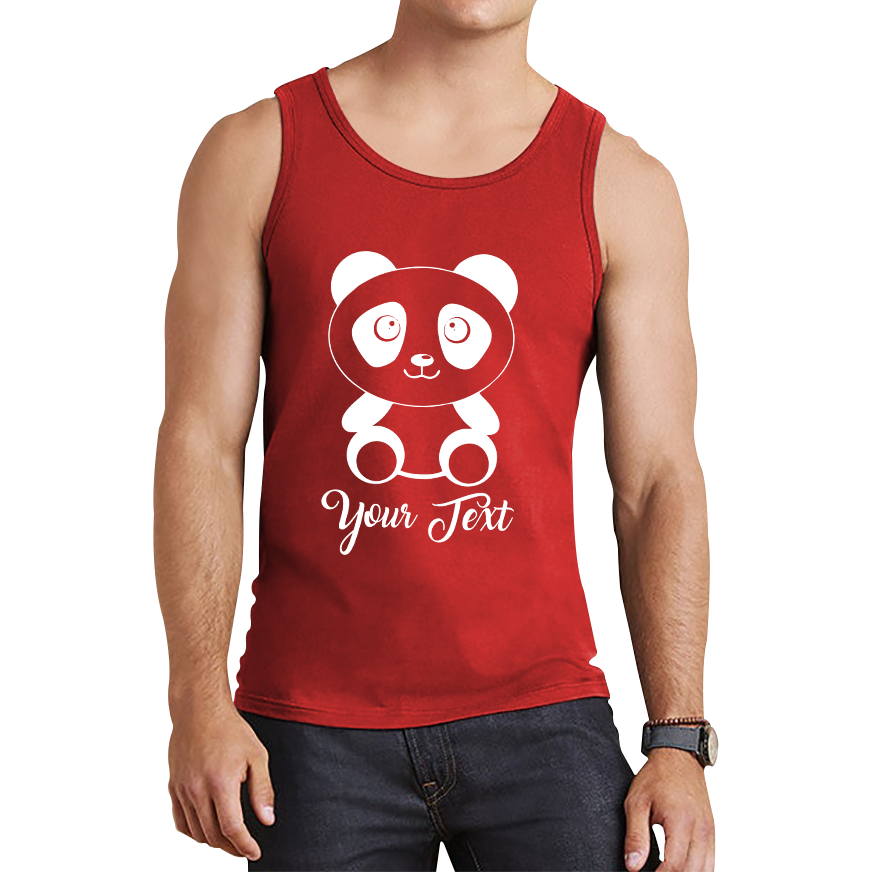 Personalised Cute Panda Bear Your Text Funny Cute Animal Lovers Tank Top