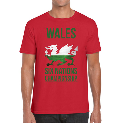 Wales Flag Logo Rugby Cup European Support World Six Nations Championship Mens Tee Top