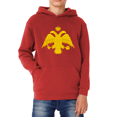 Byzantine Empire Byzantium Double Headed Eagle Symbol - Double Headed Eagle Orthodox Kids Hoodie
