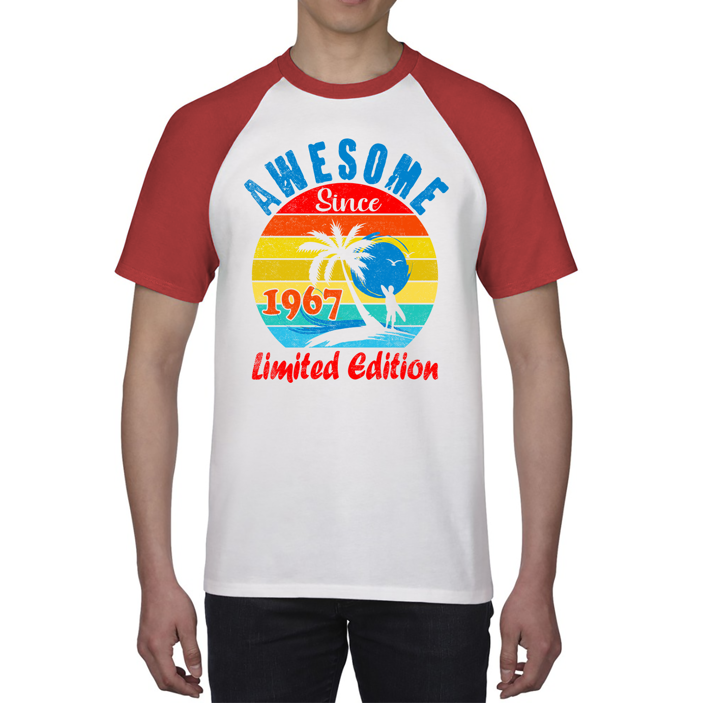 Awesome Since 1967 Limited Edition Shirt Vintage A Cool Palm Tree Beach Sunset Baseball T Shirt