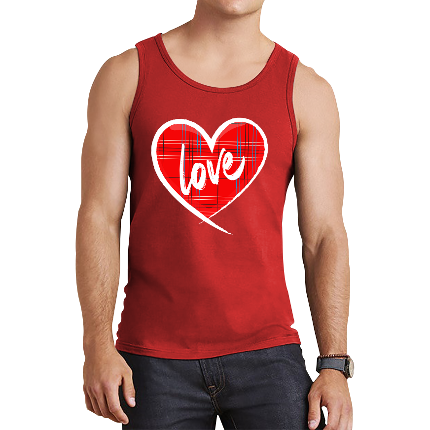Hand Drawn Love Heart Happy Valentine's Day Lover Heart Tank Top