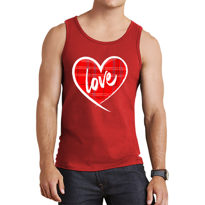 Hand Drawn Love Heart Happy Valentine's Day Lover Heart Tank Top