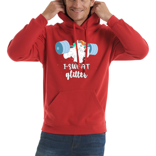I Sweat Glitter Weightlifting Unicorn Gym Hoodie