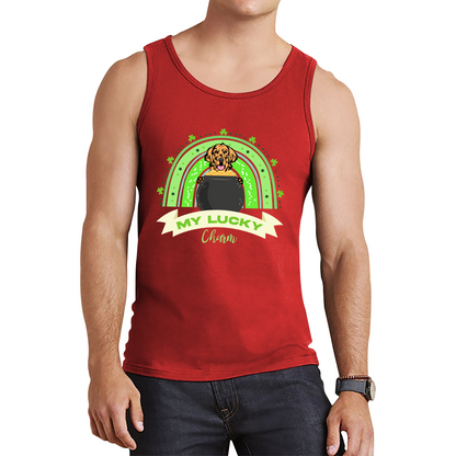 Golden Retriever Dog My Lucky Charm St. Patrick's Day Puppy Animal Pet Dog Lovers St Pattys Day Irish Festive Tank Top