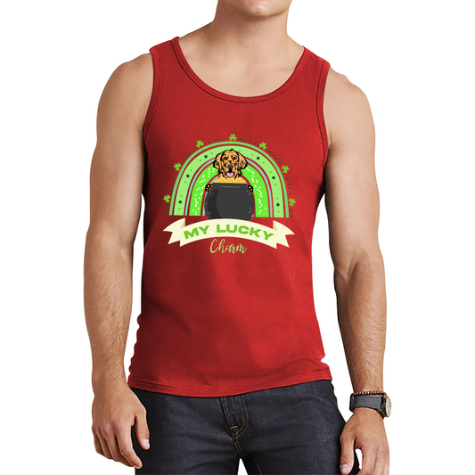 Golden Retriever Dog My Lucky Charm St. Patrick's Day Puppy Animal Pet Dog Lovers St Pattys Day Irish Festive Tank Top