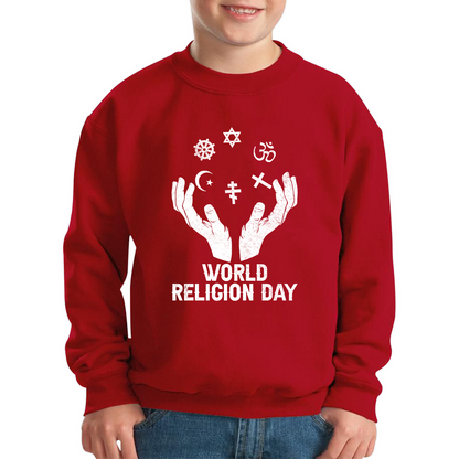 World Religion Day Religious Peace For Everyone Religious Love Religion Day Kids Jumper
