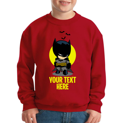 Personalised Your Text Batman Jumper DC Comics Superhero Birthday Gifts Kids Sweatshirt