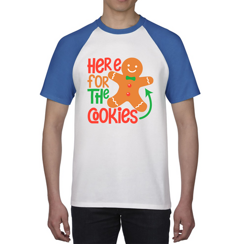 Gingerbread Here For The Cookies Funny Xmas Cookies Baseball T Shirt