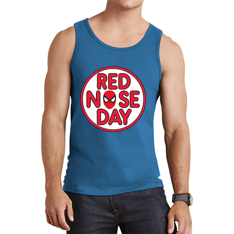 Spiderman Face Red Nose Day Tank Top. 50% Goes To Charity