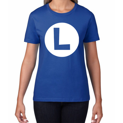 Mario Bros Character Logo Luigi Mario Waluigi Peach Bowser Toad Retro Gaming Womens Tee Top