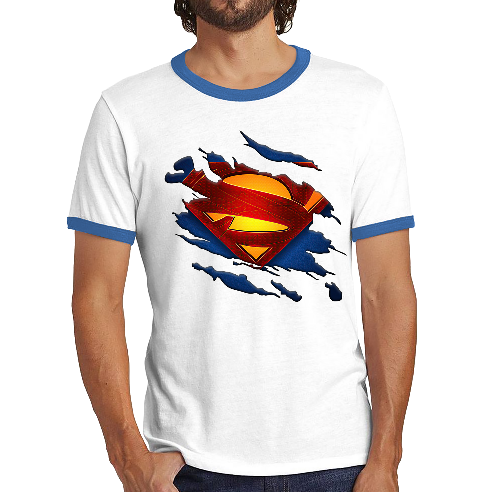 T-shirt Homme DC Comics Heroes All Over Print - Bioworld - Noir Et Blanc (XL)