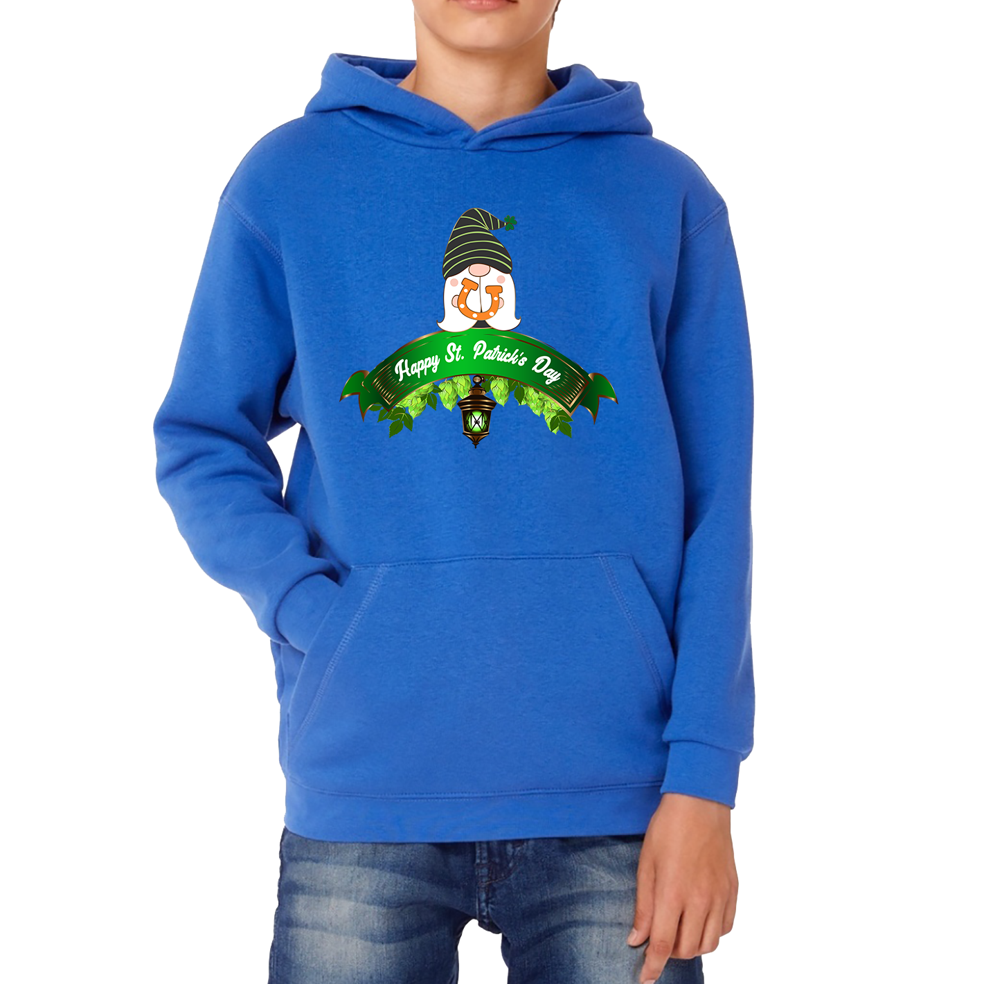 Happy St. Patrick's Day Leprechaun Gnome Irish Gnomes Lucky Gnomes Saint Patricks Day Kids Hoodie